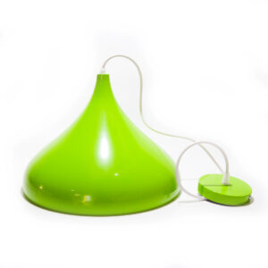 Lampara Campana Metal Verde brillante Largo total 1mt