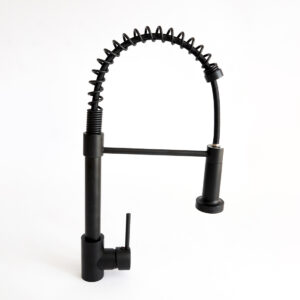 LLave de Cocina Extensible Gira 360º Color Negro mate 1 función