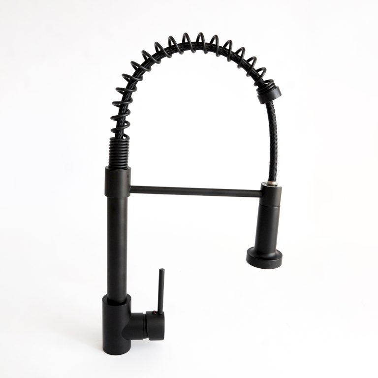 LLave de Cocina Extensible Gira 360º Color Negro mate 1 función
