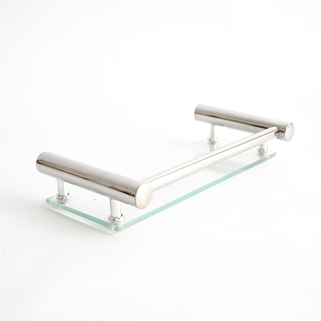 Repisa Acero Cromo Vidrio